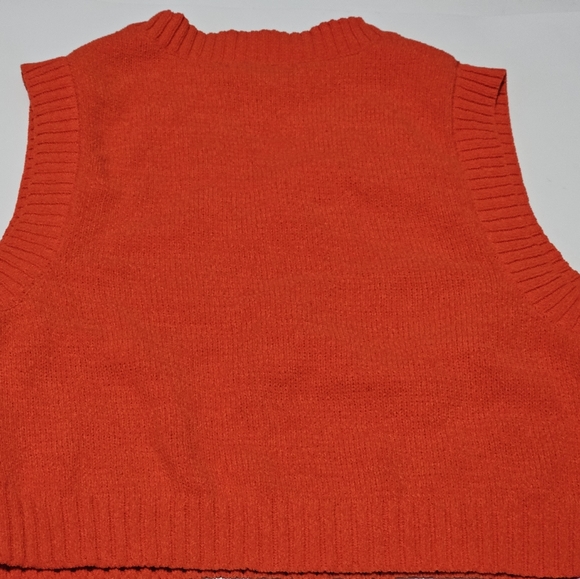 Say What Orange Plaid V Neck Crop Sweater Sleeveless Vest Size Xl NWT - Picture 12 of 12